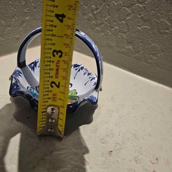 Ceramic Basket Pottery Vestal Alcobaca Portugal 5" x 4" - Picture 6 of 6